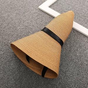 หมวกกันแดดฤดูร้อนสำหรับเดินทางกลางแจ้ง ป้องกันรังสียูวี สำหรับผู้หญิง หมวกปีกกว้างพับได้ ทำจากฟาง - Product Image 5