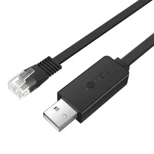 UOTEK kabel konverter Debug konsol USB, 1.5M USB AM ke RJ45 RS232 USB 2.0 RS-232 RJ45 kawat konektor adaptor UT-883R