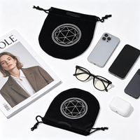 Sac à cordon en velours personnalisé avec logo imprimé OEM ODM, directement de l'usine, pour lunettes, ordinateur portable, cosmétiques, voyage, chaussures, emballage anti-poussière