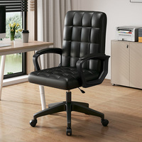 Chaise d'ordinateur ergonomique pour la maison et le bureau, confortable pour une utilisation prolongée, avec dossier, pivotante, réglable en hauteur, fixe
