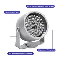 DC12V 4W 48 pièces LED IR illuminateur infrarouge Vision nocturne moderne IP65 étanche métal extérieur lumière de remplissage pour la Surveillance CCTV