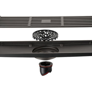 Desagüe de Piso Rectangular para Baño, de Acero Inoxidable 304, de 24 Pulgadas, Moderno, Negro Mate, <span class=keywords><strong>Lineal</strong></span>, de Alta Calidad - Product Image 1