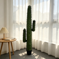 Boule de cactus artificielle en pot, en plastique léger, décoration moderne pour Thanksgiving, verte, pour bureau, salon, intérieur, résistante aux UV