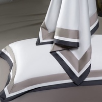 ODM/OEM blanc couleur unie textiles de maison 100% égyptien longue agrafe coton housse de couette soyeux drap de lit ensemble de literie fournisseur