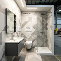 Vente flash : Module de salle de bain préfabriqué tout-en-un avec douche, toilettes et lavabo