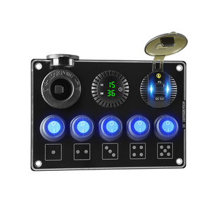 Bán buôn 12V 24V 5 gang Rocker QC3.0 USB Car Charger đồng hồ ô tô RV Biển Nhiều điều khiển điện Marine Nguồn cung cấp - Product Image 1
