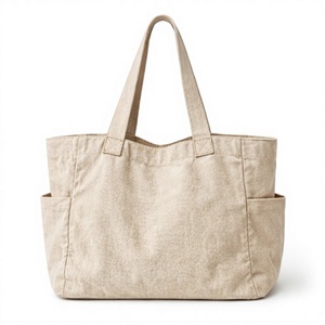 กระเป๋าผ้าแคนวาสขนาดใหญ่พิเศษ 100% ผ้าฝ้าย ยี่ห้อ COTTON FIELD พร้อมหูหิ้วสะพายไหล่ สำหรับใช้ในชีวิตประจำวัน สีเบจ - Product Image 3