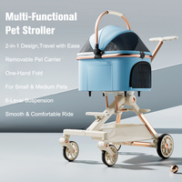 Poussette légère pour animaux de compagnie avec panier amovible 360 °   Chariot d'aventure pour animaux de compagnie, pour petits chiens et chats, pour l'extérieur