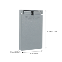 Cache-prise extérieur en aluminium moulé sous pression GFCI IP65, étanche aux éclaboussures, encastré, résistant aux intempéries, gris pour environnements humides