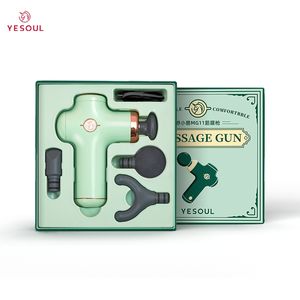 Pistolet de <span class=keywords><strong>massage</strong></span> électrique à 3 vitesses réglables, nouveau, mini poche, rehausseur de muscles profonds, percussion de tissus, avec 4 têtes - Product Image 1