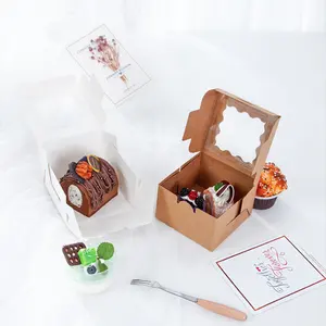 Opvouwbare Cake Slice Doos Opvouwbare Papieren Verpakking Kartonnen Rechthoek Product Gouden Leverancier