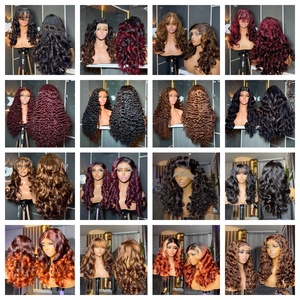 Perruques courtes bouclées argentées Hellohair, perruques en <span class=keywords><strong>cheveux</strong></span> humains, perruque frontale en dentelle HD, perruque complète en dentelle de <span class=keywords><strong>cheveux</strong></span> humains pour femmes noires - Product Image 6