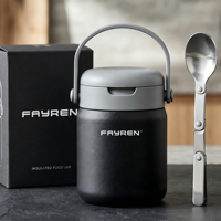 Boîte à lunch isotherme personnalisée en acier inoxydable à double paroi, anti-fuite, sans BPA, pour camping en extérieur, avec cuillère