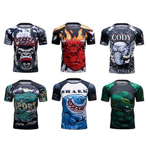 OEM tasarım sıkıştırma mma kıyafetleri bjj, özel süblimasyon baskılı erkek rashguard mayo rashswimwear - Product Image 1