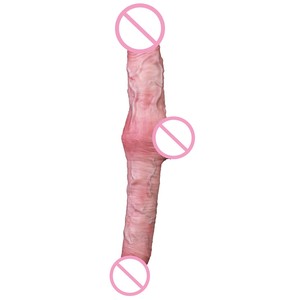 Dildo en silicone ultra réaliste à double extrémité, matériau doux et sûr pour le corps, jouet de plaisir féminin, nouveauté interactive pour couples adultes - Product Image 4
