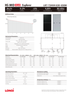 Panneaux solaires bifaciaux en verre double de type N Hi-MO X10 Longi 640-670W de niveau 1, module photovoltaïque à haute efficacité, garantie 25 ans pour la maison