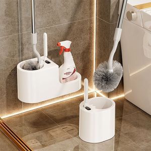 Support de brosse de toilette avec rangement pour nettoyant, fixation murale ou sur pied, ensemble de nettoyage pour salle de bain, pour usage WC - Product Image 2