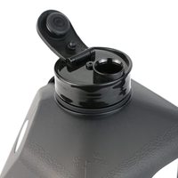 Bouteille d'eau avec support magnétique pour téléphone portable, cruche d'eau noire mate de 2,7 l, bouteille de boisson magnétique shaker gym sans bpa