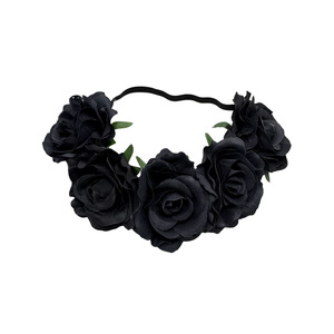 Diadema Boho con Corona de Flores Artificiales, Guirnalda para el Cabello para Novias, Vacaciones en la Playa, Disfraz para Halloween, Carnaval y Fiestas - Product Image 3