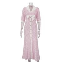 Robes d'été florales roses 2025 pour femmes, élégantes, Ropa Vestidos Casuais De Verano Largos Mulheres Senhora Elegantes Para Mujer