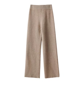 <span class=keywords><strong>Pantalon</strong></span> large en cachemire pour <span class=keywords><strong>femme</strong></span>, coupe élastique, longueur cheville, avec ceinture, idéal pour l'hiver - Product Image 2