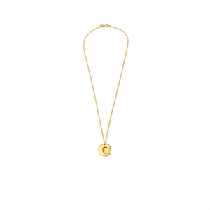 Collana in acciaio inossidabile con ciondolo a forma di lettera C da 1,9 cm, gioiello alla moda per donna, con decorazione su un solo lato. - Product Image 1