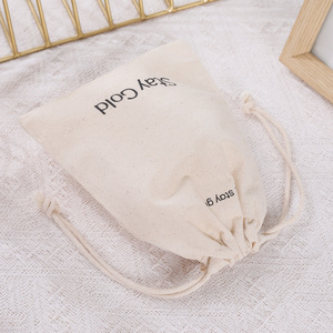 Recycle <b>Muslin</b> Cotton Canvas Fabric Linen Gift Packaging Pouch Flat Bottom Organic Soft Cotton Drawstring Bag with Custom logo - Product Image 3