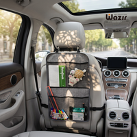 Boîte de rangement de luxe pliable en maille Oxford de polyester pour voiture, organisateur de siège arrière avec poches pour jouets Wazir WSO10016
