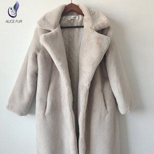 Casaco de pele sintética branco quente para mulheres, casaco de manga comprida luxuoso de coelho falso, <span class=keywords><strong>blazer</strong></span> de pele de coelho para mulheres, moda feminina - Product Image 1