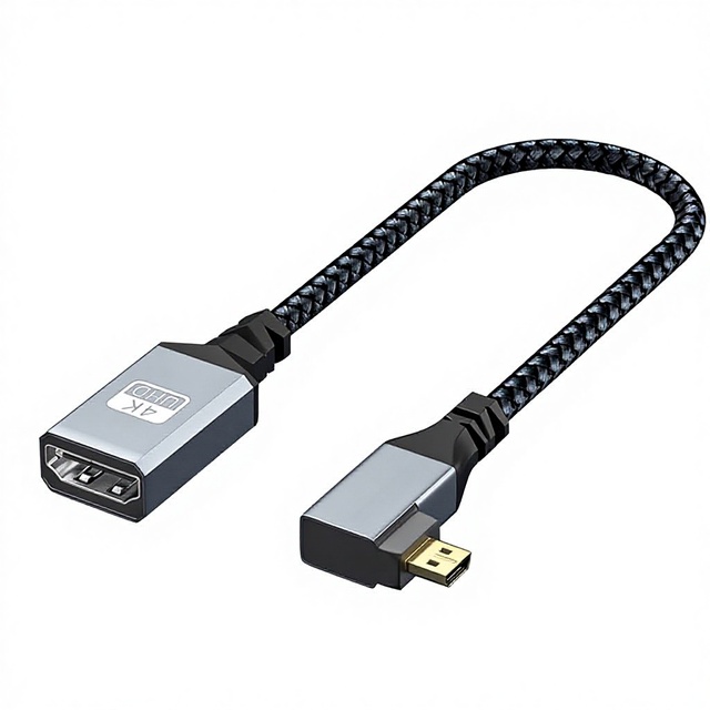 Micro for to for High-Definition Cable Version 20 4K 60Hz 90-Degree Elbow Copper Conductor