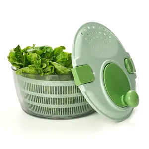 Multifunctional Manual Vegetable Dehydrator Salad Spinner Dryer Quick Drying Kitchen Household Tool for Fruit Food Plastic Blade