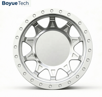 Jantes forgées monobloc tout-terrain Silver Machined Beadlock 16-24 pouces PCD 5108/5112/5114.3/5115/5120/5130 pour 4x4, SUV et camions