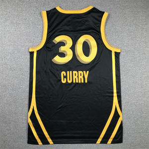 2025 Neue Styles und Bestseller Beliebtes Basketball-Trikot für Herren mit Stickerei in Weiß-Gelb # 30 Stephen Curry Warriors Trikot - Product Image 1