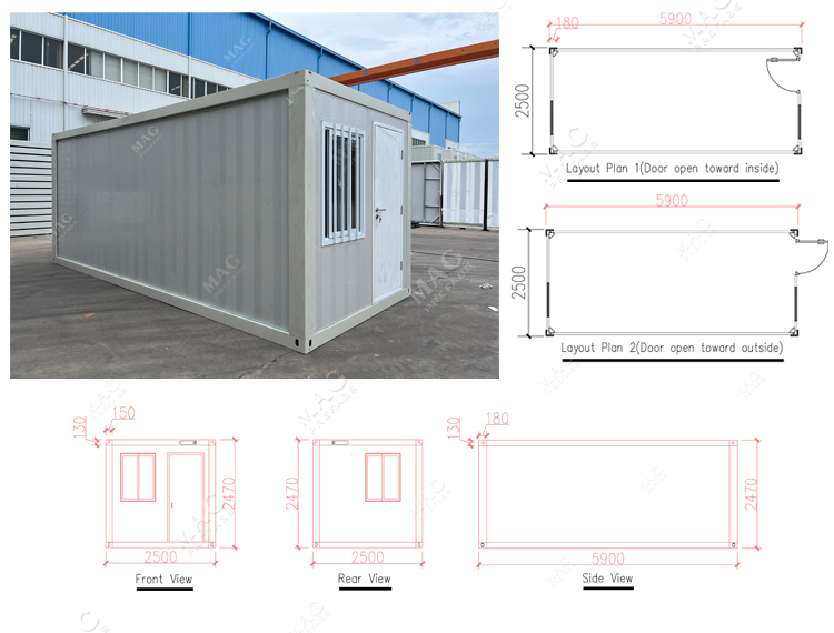 Z Type Flat Pack Folding Container House – Prefabricated Office