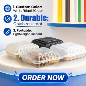 Contenedor <span class=keywords><strong>de</strong></span> Plástico para Alimentos <span class=keywords><strong>de</strong></span> 1 Compartimento para Pollo Frito, Envase para Llevar <span class=keywords><strong>con</strong></span> Tapa Abatible <span class=keywords><strong>de</strong></span> MFPP 9x9 <span class=keywords><strong>con</strong></span> Relleno Mineral - Product Image 3