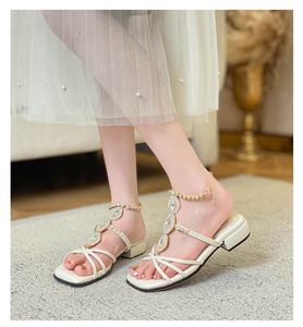 French Style Cloud Feel Open Toe Roman <b>Flat</b> <b>Sandals</b> Women 2026 Summer New Fairy Style Chunky Heel Outdoor Casual Shoes - Product Image 5
