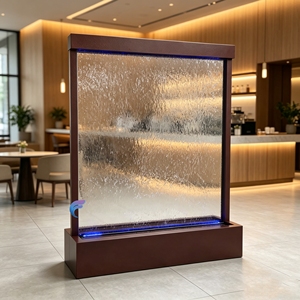 Fontaine d'eau moderne en verre, fontaine à poser au sol pour intérieur, décoration aquatique pour salon, décoration de maison imperméable - Product Image 1