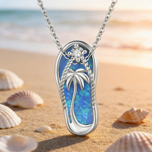 925 Sterling Silver Trendy Hawaiian Flip Flop Pantoufle Sandale Pendentif Collier Sans Nickel <span class=keywords><strong>Hypoallergénique</strong></span> pour les peaux sensibles - Product Image 2