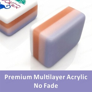 Customizable Modern Foldable 4-Layer Acrylic <b>Mahjong</b> Game <b>Set</b> Luxury 160 Card Pattern with Manufacturer New Light Purple - Product Image 2