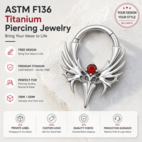 JiaXin Anneau articulé en titane de qualité implantaire ASTM-F136, type clicker, pour nez, cartilage, oreilles, narine et lèvre