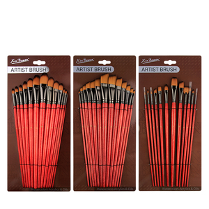 Xin Bowen Master Rouge Long Manche En Bois 12 Pièces 579 Type Art Pinceaux Ensemble Grande Tête Plate Artiste Pinceaux Pour La <span class=keywords><strong>Peinture</strong></span> - Product Image 2