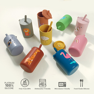 Bebek silikon pipetli bardak organik BPA ücretsiz gıda sınıfı bebek sızdırmaz içme fincan düşük adedi - Product Image 2