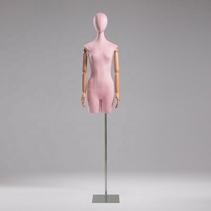 <span class=keywords><strong>Maniquíes</strong></span> de terciopelo coloridos para mujer, vestido de medio cuerpo para mujer, Torso ficticio envuelto en piel de venado con soporte de Metal de madera, 10 Uds., 5 uds. - Product Image 4