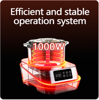 Máquina Elétrica de Fazer e Triturar Fufu para Cozinha Doméstica, Aço Inoxidável 6L, Processador de Alimentos e Liquidificador