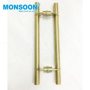 Poignée de porte coulissante ronde moderne en finition argent sable pour la maison, le bureau, l'hôtel, les portes en bois, en laiton et en verre - Product Image 1