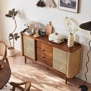 <span class=keywords><strong>Commode</strong></span> en rotin tressé facile à assembler, <span class=keywords><strong>buffet</strong></span> en rotin avec rangement, meuble d'appoint bohème avec 3 tiroirs, <span class=keywords><strong>buffet</strong></span> en bois - Product Image 6