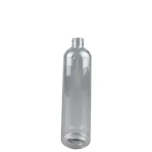 Ruiパックストック280mlクリアカラー円筒形ラウンドショルダープラスチックボトルナチュラルクリーニングシャンプーまたは手指消毒剤パッケージ