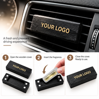 Diffuseur de parfum pour voiture en bois noir, senteur citron vert, à clipser sur grille d'aération, avec film respirant, idéal pour cadeaux d'entreprise