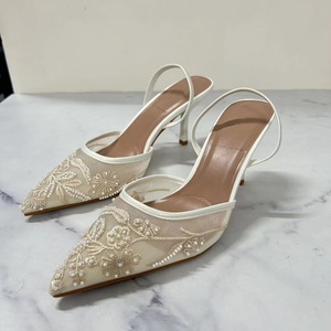 Nuovi <span class=keywords><strong>Sandali</strong></span> ZA di Design da Donna con Tacco Alto 2025 Estivi con Cinturino Posteriore in Rete e Fiore di Perle Rialzati di Tendenza - Product Image 2