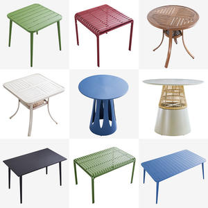 Tables carrées en <span class=keywords><strong>fer</strong></span> <span class=keywords><strong>forgé</strong></span> tout aluminium coloré Chaises Style nordique pour cour café-pour loisirs réception en plein air - Product Image 2